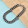 667 Stainless Steel Curb Chain Bracelets for Men Women BJEW-D367-02-3