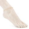 Brass Ring Link Chain Anklets AJEW-AN00432-4