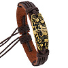 Imitation Leather Braided Bead Bracelets PW-WGE728C-02-1