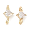 Brass Clear Cubic Zirconia Connector Charms KK-Z094-10G-1