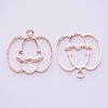 Alloy Kitten Open Back Bezel Pendants PALLOY-WH0080-02RG-RS-1