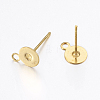 Brass Stud Earring Findings KK-K225-02C-G-1