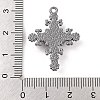 Cross Theme Brass Micro Pave Clear Cubic Zirconia Pendants ZIRC-I067-04A-02-3