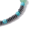 Natural Green Aventurine & Synthetic Turquoise & Non-magnetic Synthetic Hematite Beaded Stretch Bracelets BJEW-JB10827-4