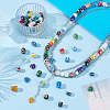 120Pcs 6 Styles Handmade Millefiori Glass Lampwork Round Bead Strands LAMP-GA0001-20-4