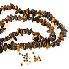 1 Strand Natural Tiger Eye Chip Beads Strands G-TAD0001-06-2