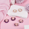 3 Pairs 3 Styles Natural Gemstone Chips Braided Hoop Earrings EJEW-TADJ00003-4