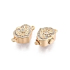 Brass Micro Pave Clear Cubic Zirconia Box Clasps KK-Q074-07G-3