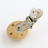 Wooden Baby Pacifier Holder Clip with Iron Clasp X-WOOD-R241-39-2