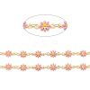 Brass Daisy Flower & Oval Link Chains CHC-I035-13G-10-2