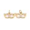Rack Plating Brass Cubic Zirconia Pendants ZIRC-C031-01G-1