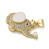 Elephant Brass Micro Pave Cubic Zirconia and Enamel Pendants KK-M319-05G-02-3