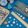 120Pcs 6 Styles 2-Hole Natural Shell Buttons BUTT-FG0001-47-4