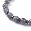 Natural Labradorite Stretch Bracelets BJEW-JB04493-05-2