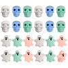 CHGCRAFT 24Pcs 6 Style Halloween Silicone Beads SIL-CA0002-83-1
