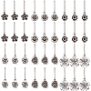 BENECREAT 36Pcs 6 Style Alloy Flower Keychain HJEW-BC0001-23-1