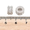 Brass Micro Pave Clear Cubic Zirconia European Beads KK-B186-17P-3