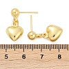 Heart & Leaf & Candy Brass Dangle Stud Earrings EJEW-Z115-03G-5