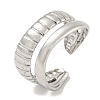 Non-Tarnish 304 Stainless Steel Double Lines Open Cuff Ring RJEW-C067-18P-1