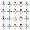 Skull Angel Synthetic Turquoise & Glass Pendants PALLOY-TAC0115-1