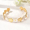 304 Stainless Steel Cuff Bangles for Women BJEW-F509-03C-G-1