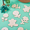 20Pcs 4 Styles Flower Unfinished Wood Display Decorations for DIY Painting Decoration Crafts DJEW-TA0001-38-6