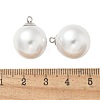 Plastic Imitation Pearl Beads Pendants STAS-Z009-02G-P-3