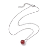 Round Gemstone Pendant Necklaces NJEW-JN04718-01-5