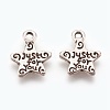 Gift Ideas for Men On Valentines Day Tibetan Style Alloy Star Carved Word Just for You Message Charms LF1272Y-2