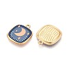 Printed Style 304 Stainless Steel Square Pendants STAS-T071-25D-G-2