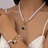 Heart Alloy Rhinestone & Enamel Bracelets & Necklaces Sets FS-WGE9C39-01-2