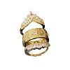 3Pcs Brass Micro Pave Clear Cubic Zirconia Finger Rings for Women FS-WGDAF26-01-4