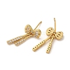 Rack Plating Bowknot Brass Stud Earrings EJEW-H004-05G-2