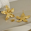 304 Stainless Steel European and American Flower Stud Earrings FB3298-2-4