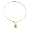 304 Stainless Steel Round Ball Pendant Choker Necklaces LS-NJEW-D058-01G-1
