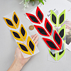 SUPERFINDINGS 3 Sets 3 Colors Leaf Shape Resin Car Door Protector Anti-collision Strip Sticker STIC-FH0001-15A-3