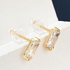 Cubic Zirconia Rectangle Stud Earrings FU7889-8-1