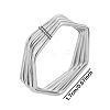 Non-Tarnish Hexagon 304 Stainless Steel American European Wide Band Rings for Women LW9786-1-1