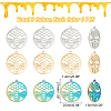 DICOSMETIC 18Pcs 3 Colors 304 Stainless Steel Pendant STAS-DC0012-39-2