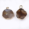 Electroplate Natural Agate Pendants G-T112-18B-2