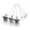 Natural Amethyst Cone Dowsing Pendulums G-G771-D05-1