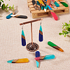 20Pcs 10 Colors Resin & Walnut Wood Big Pendants RESI-TA0001-66-7
