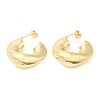 Brass Twist Donut Stud Earrings EJEW-K251-06G-1