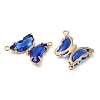 Brass Pave Faceted Glass Connector Charms FIND-Z020-04B-2