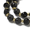 Natural Black Onyx(Dyed & Heated) Beads Strands G-K387-A03-01-3