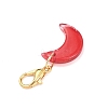 Glass Moon Pendant Decorations HJEW-JM04367-01-5