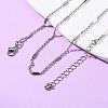 Brass Cuboid Link Rolo Chain Necklaces MAK-L045-02P-2