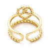 Clear Cubic Zirconia Heart Knot Open Cuff Ring KK-H439-26G-3