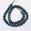 Electroplate Natural Druzy Agate Beads Strands X-G-G708-8mm-10-2