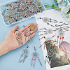 36Pcs 4 Colors Tibetan Style Alloy Woven Net/Web with Feather European Dangle Charms HJEW-AB00503-3